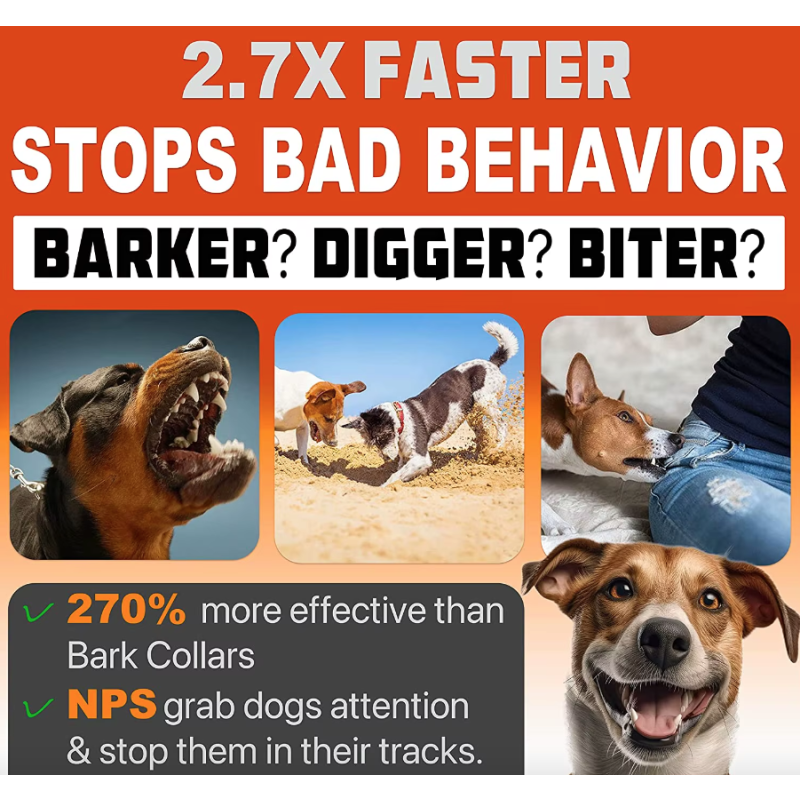 Ultradźwiękowy odstraszacz psów wszechstronne ładowalne urządzenie kontroli szczekania z latarką PoliceBright