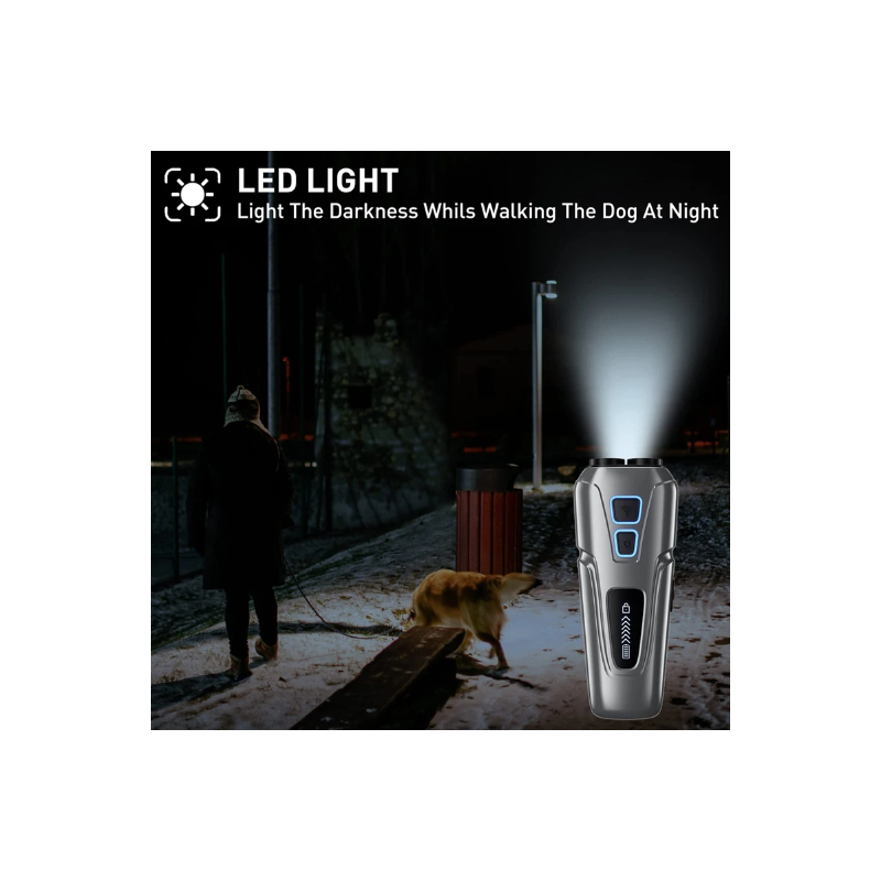 Ultradźwiękowy odstraszacz psów Anti Barking z latarką LED humanitarna modyfikacja zachowań zwierząt
