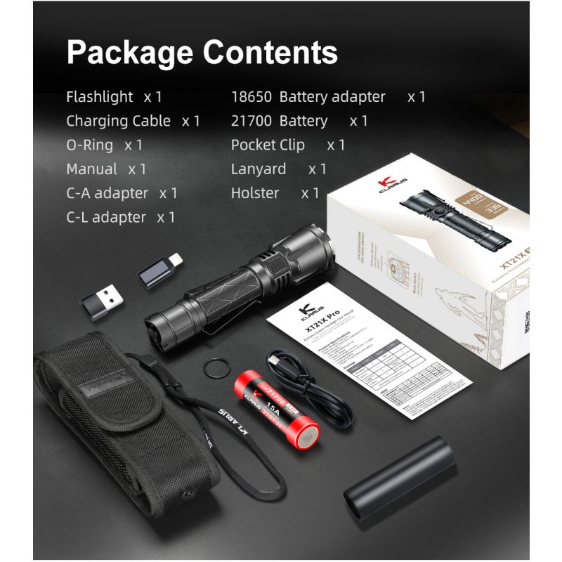 Klarus XT21X Pro latarka LED 4400 lumenów wydajna i jasna latarka outdoorowa z solidną konstrukcją