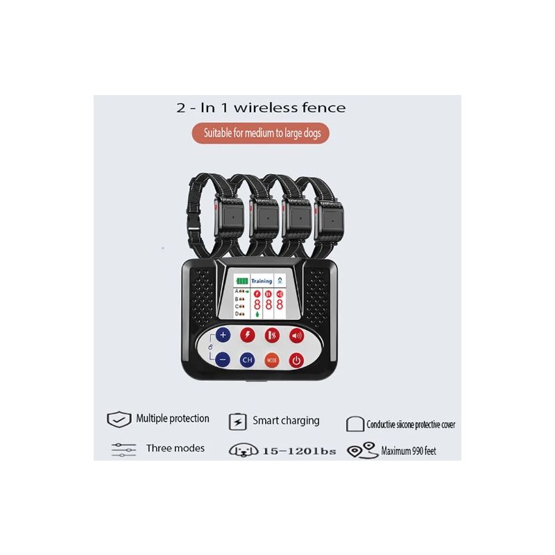 Bezprzewodowe Elektroniczne Ogrodzenie dla Zwierząt z Kolorowym Ekranem Inteligentne Urządzenie do Szkolenia Psów
