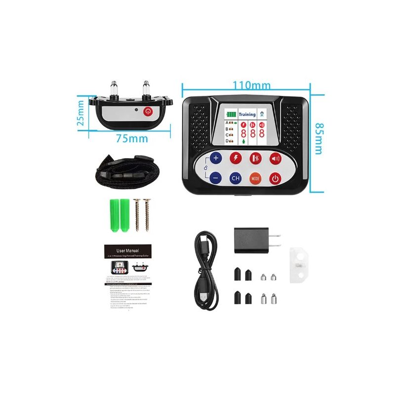 Bezprzewodowe Elektroniczne Ogrodzenie dla Zwierząt z Kolorowym Ekranem Inteligentne Urządzenie do Szkolenia Psów