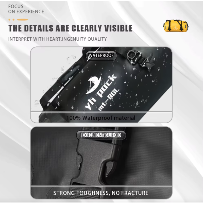 Torba motocyklowa 40/80L Wodoodporna Sucha Bagażnik Rowerowy PVC 500D MTB Podróżna