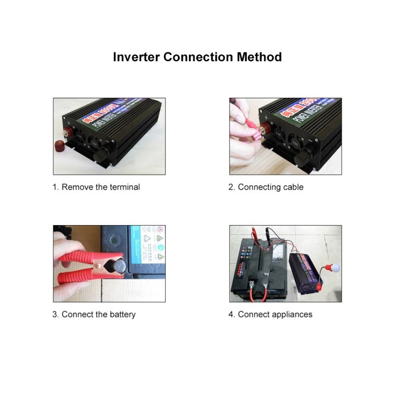 Przetwornica czystej fali sinusoidalnej 2000W 3000W 4000W z wyświetlaczem LED idealna do kamperów i urządzeń domowych