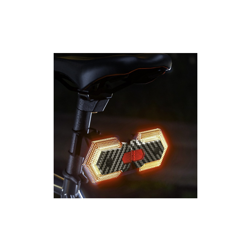 CarryBright Bezpieczne kierunkowskazy rowerowe LED dla e-bike | USB, pilot | Karbon | Przód/tył | Widoczność