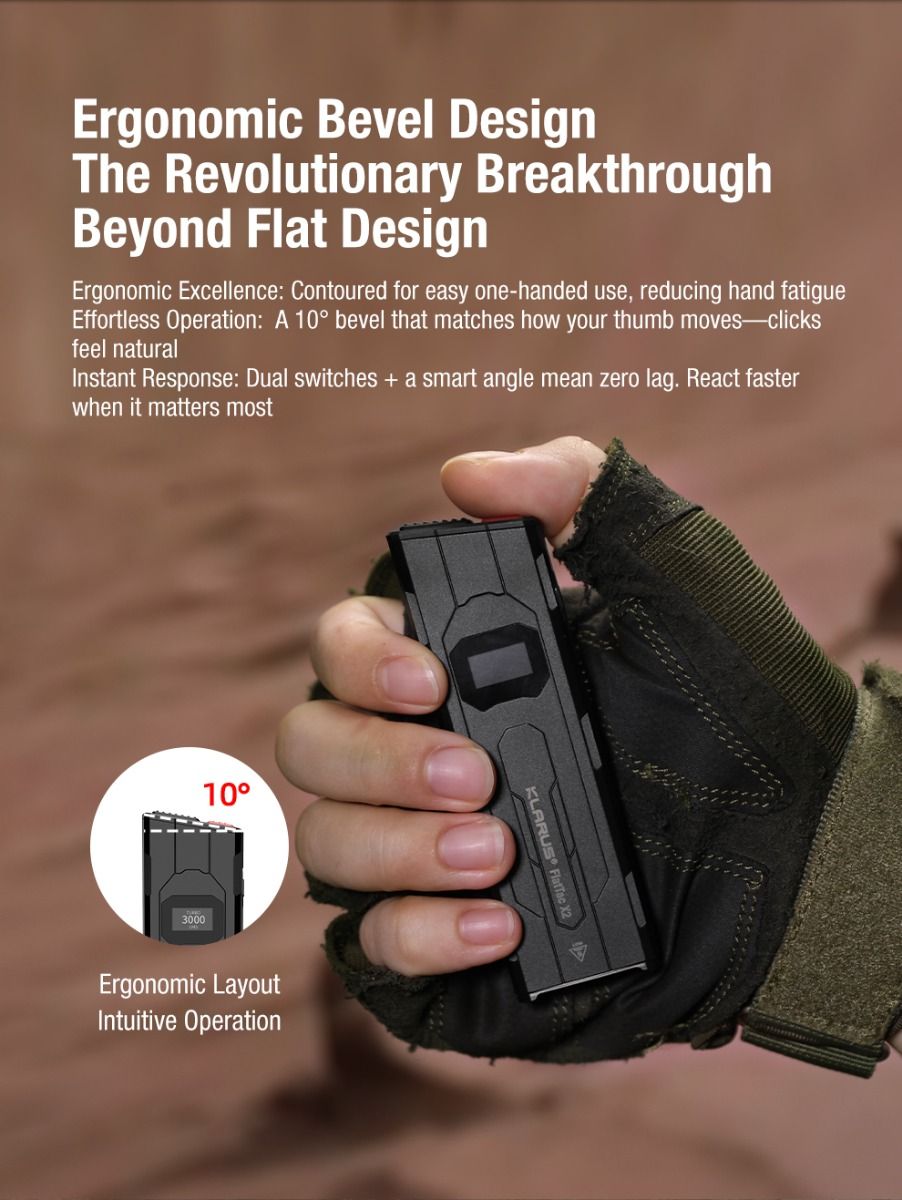 Klarus X2 Ultra-Thin EDC Tac Flashlight 3000 Lumenów USB-C Rechargeable - Mighty Pocket Light!