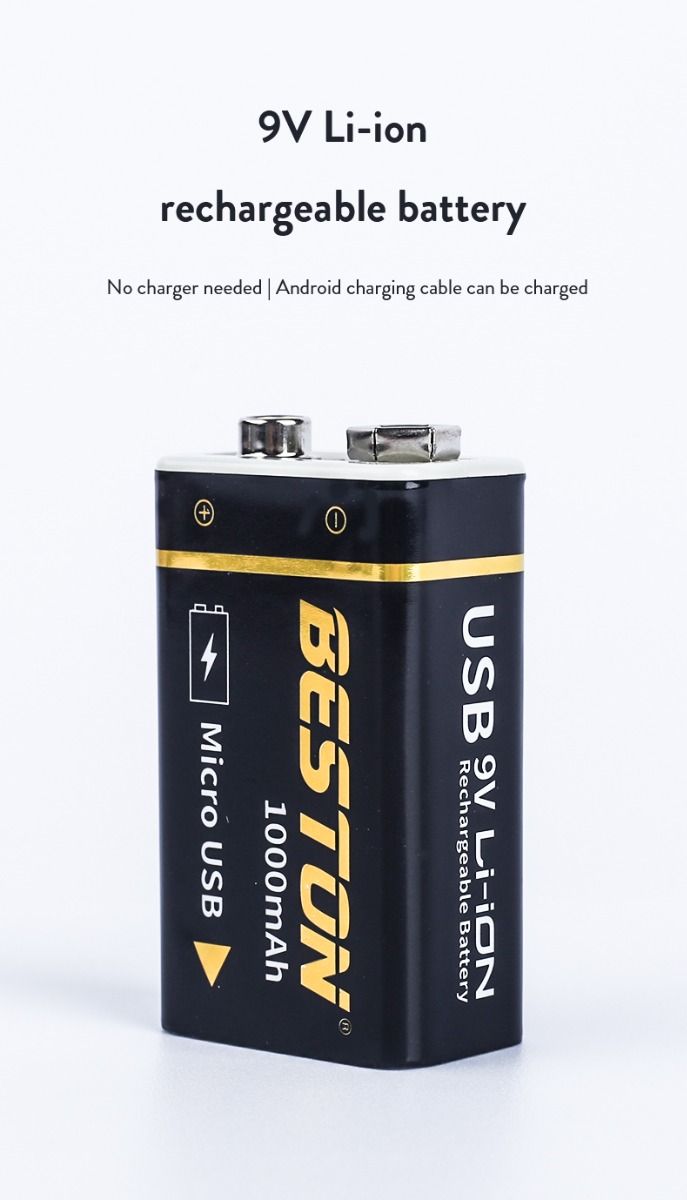 Ładowalna bateria Beston 9V akumulator do helikoptera RC Ekologiczna energia mikro USB 1000mAh zrównoważona