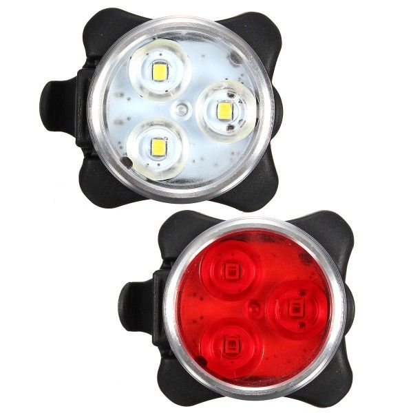Lekki Rowerowy USB HJ-030 nowoczesne oświetlenie rowerowe 3 LED kompaktowy wodoodporny z ładowaniem USB