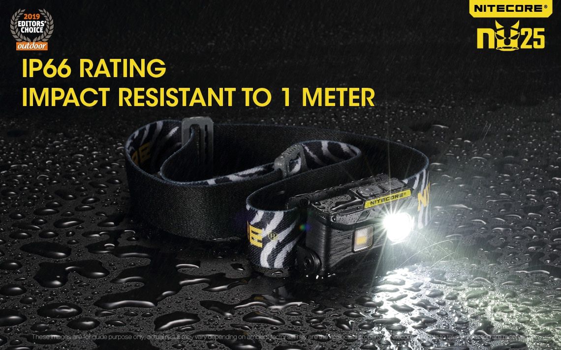 Nitecore NU25 XP-G2 S3 LED czołówka 360 lumenów ładowalna lekka lampka outdoorowa z akumulatorem USB