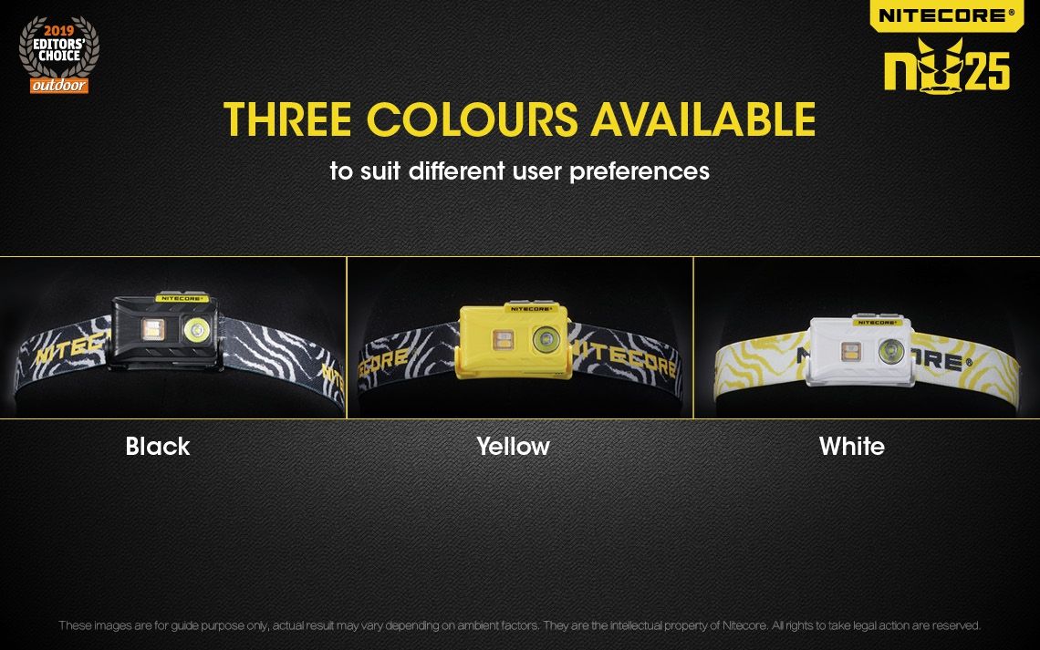 Nitecore NU25 XP-G2 S3 LED czołówka 360 lumenów ładowalna lekka lampka outdoorowa z akumulatorem USB