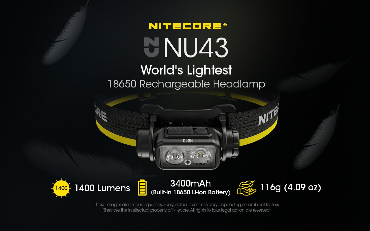NITECORE NU43 latarka czołowa 1400 lumenów na kemping światło białe i czerwone długi czas działania baterii