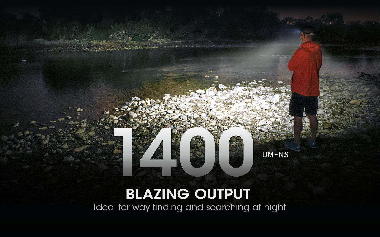 NITECORE NU43 latarka czołowa 1400 lumenów na kemping światło białe i czerwone długi czas działania baterii
