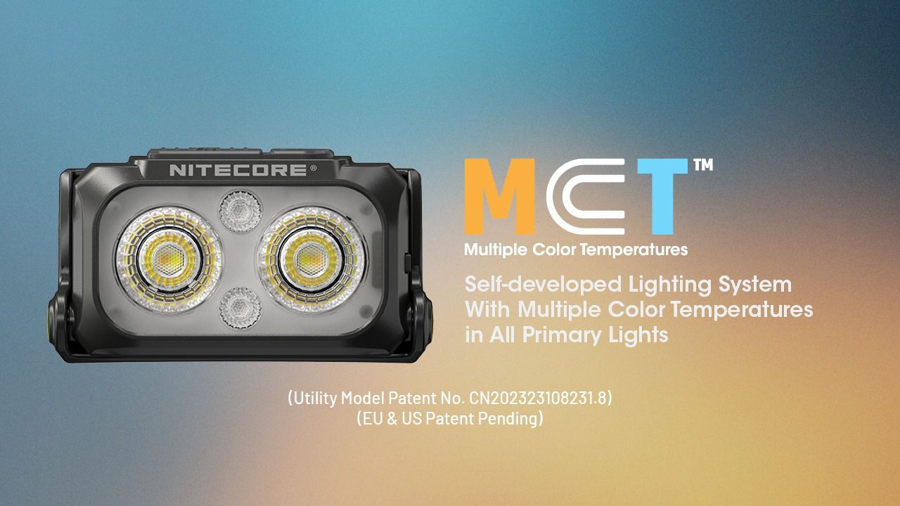 Lekka latarka czołowa NITECORE NU25 MCT 400 lumenów USB-C światło czerwone idealna do sprzętu kempingowego
