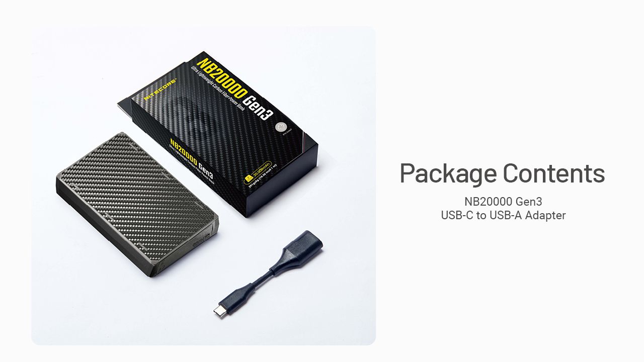 Nitecore NB20000 Gen3 QC power bank USB-C 20000mAh wysoka pojemność kompaktowy design przenośna ładowarka