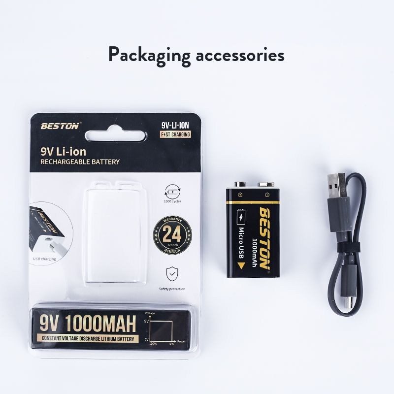 Ładowalna bateria Beston 9V akumulator do helikoptera RC Ekologiczna energia mikro USB 1000mAh zrównoważona