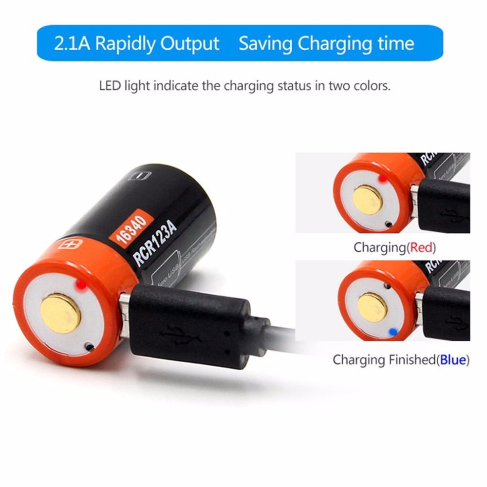 Rewolucyjna bateria 16340 akumulator 650mAh Micro USB do urządzeń przenośnych latarek wysoka gęstość energii