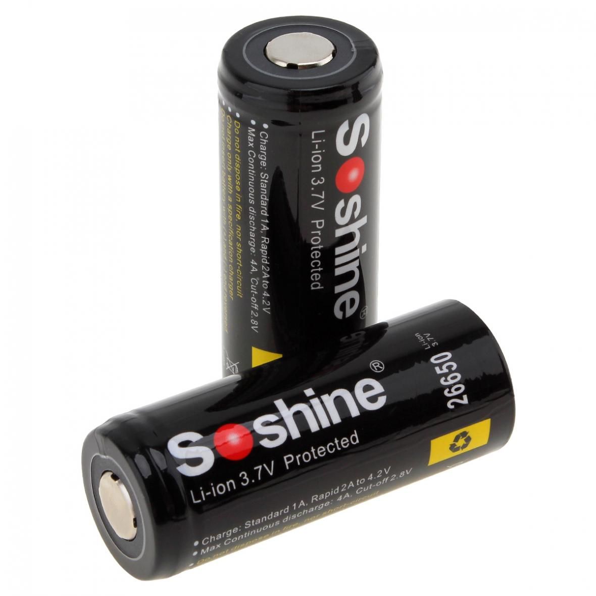 Soshine 26650 5500mAh Akumulatory litowo-jonowe Zestaw 2 sztuk do latarek, elektronarzędzi, długotrwałe użytkowanie