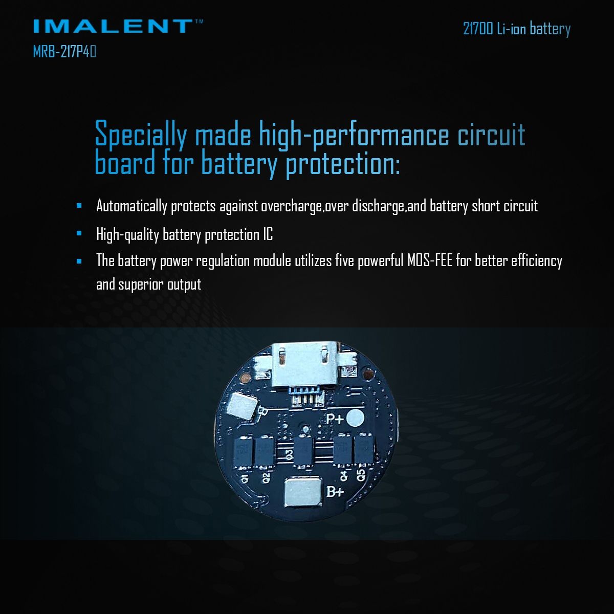 IMALENT MRB-217P40 Bateria 21700 4000mAh, ładowalna przez USB-C, wysoka pojemność, do latarek i gadżetów