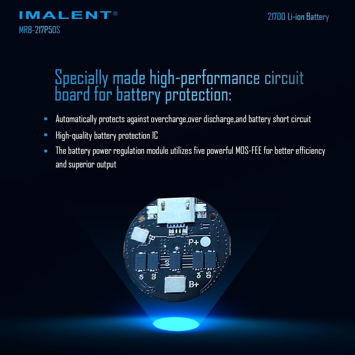 IMALENT MRB-217P50S Akumulator 21700 5000mAh Li-ion 3.6V do Latarek LED | Wysoka Pojemność!