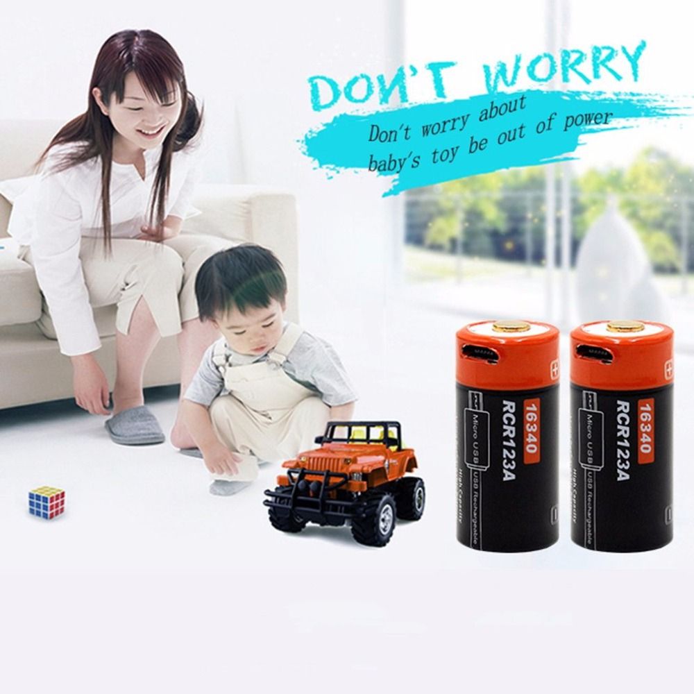 Rewolucyjna bateria 16340 akumulator 650mAh Micro USB do urządzeń przenośnych latarek wysoka gęstość energii