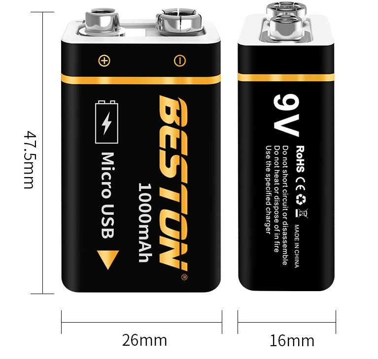 Ładowalna bateria Beston 9V akumulator do helikoptera RC Ekologiczna energia mikro USB 1000mAh zrównoważona