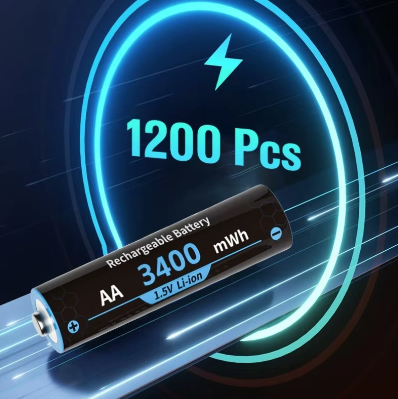 Akumulatorki AA 1.5V 3000mWh z Ładowarką – 8x Długotrwałe Baterie Litowe AA do Kontrolera/Aparatu