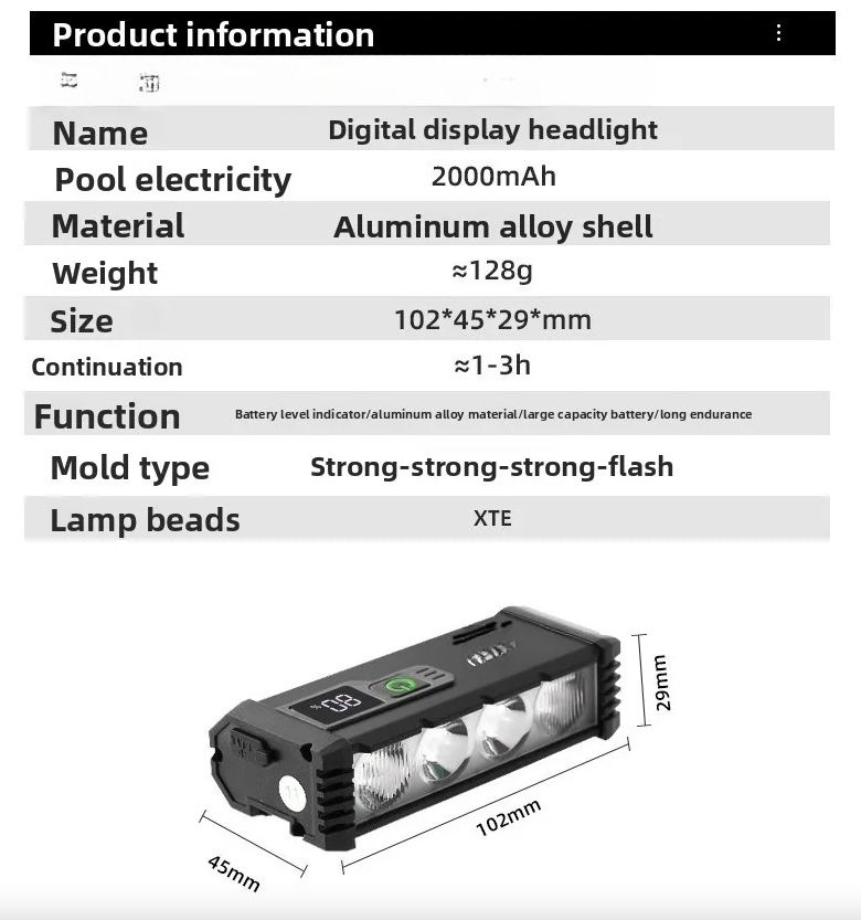ACRUNU Lampka Rowerowa LED USB Ładowana | 4000 Lumenów, 4 Tryby | Bezpieczeństwo Jazdy
