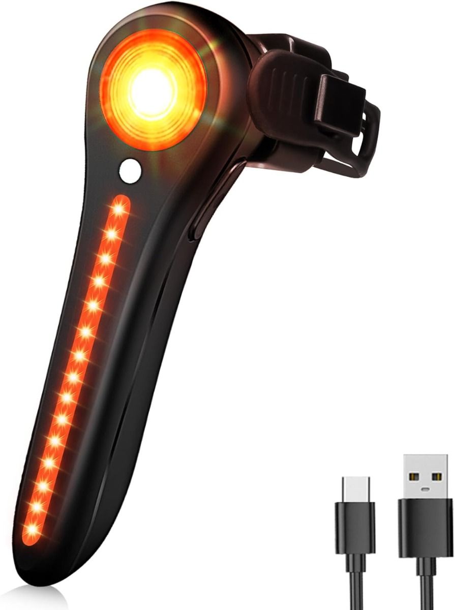 Smart Lampka Rowerowa Tylna USB-C, Super Jasna LED do Kolarstwa, Bezpieczna Jazda!