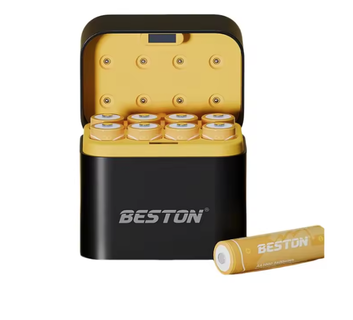 Beston Inteligentna Ładowarka 8 Slotów AA 1.5V Li-ion 3600mWh, Szybkie Ładowanie Zestawu Baterii.