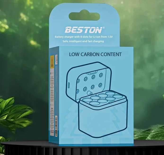 Beston Inteligentna Ładowarka 8 Slotów AA 1.5V Li-ion 3600mWh, Szybkie Ładowanie Zestawu Baterii.