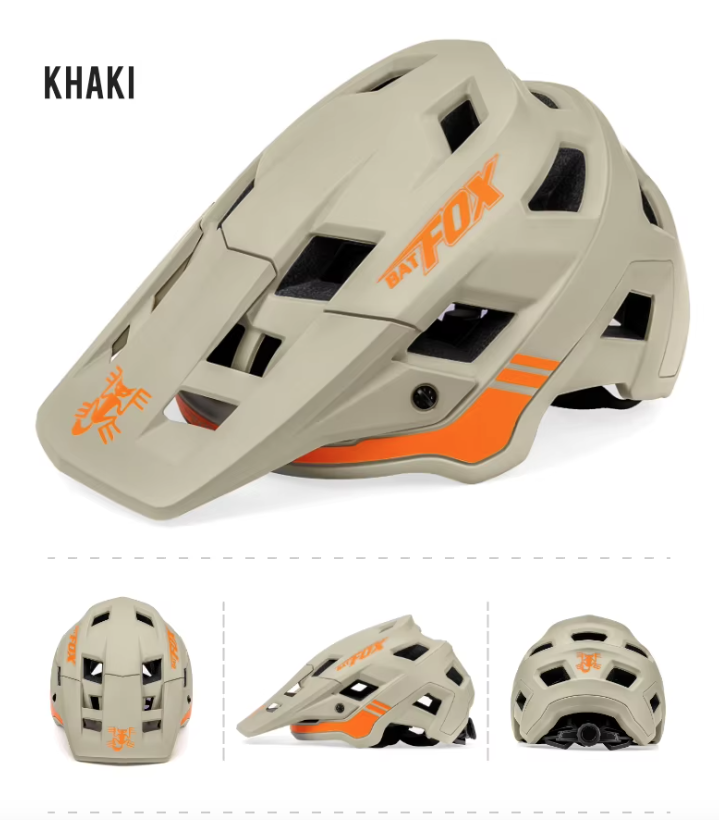 Kask rowerowy górski BATFOX, lekki, technologia In-Mold, regulowany rozmiar dla dorosłych i młodzieży