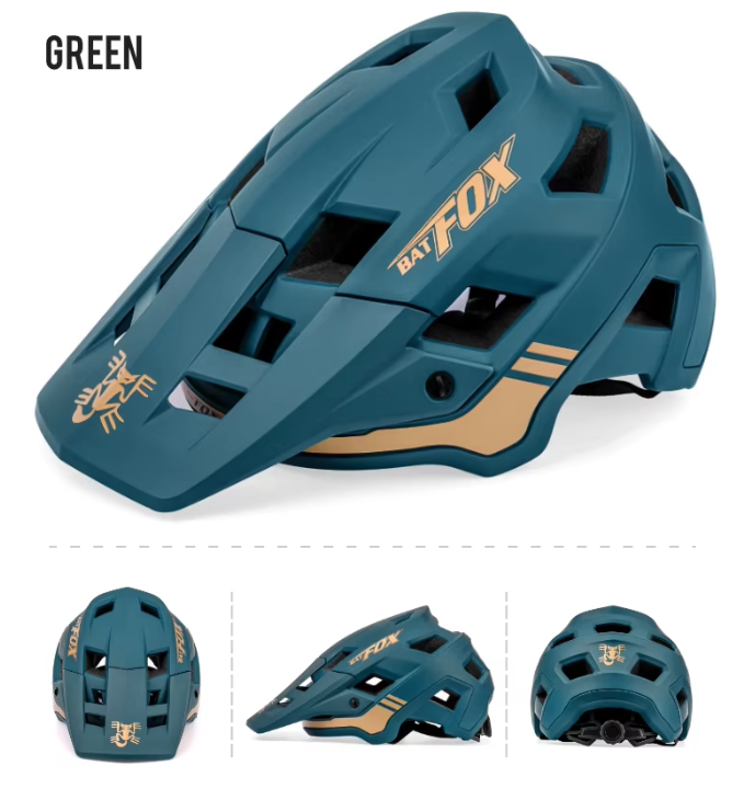 Kask rowerowy górski BATFOX, lekki, technologia In-Mold, regulowany rozmiar dla dorosłych i młodzieży