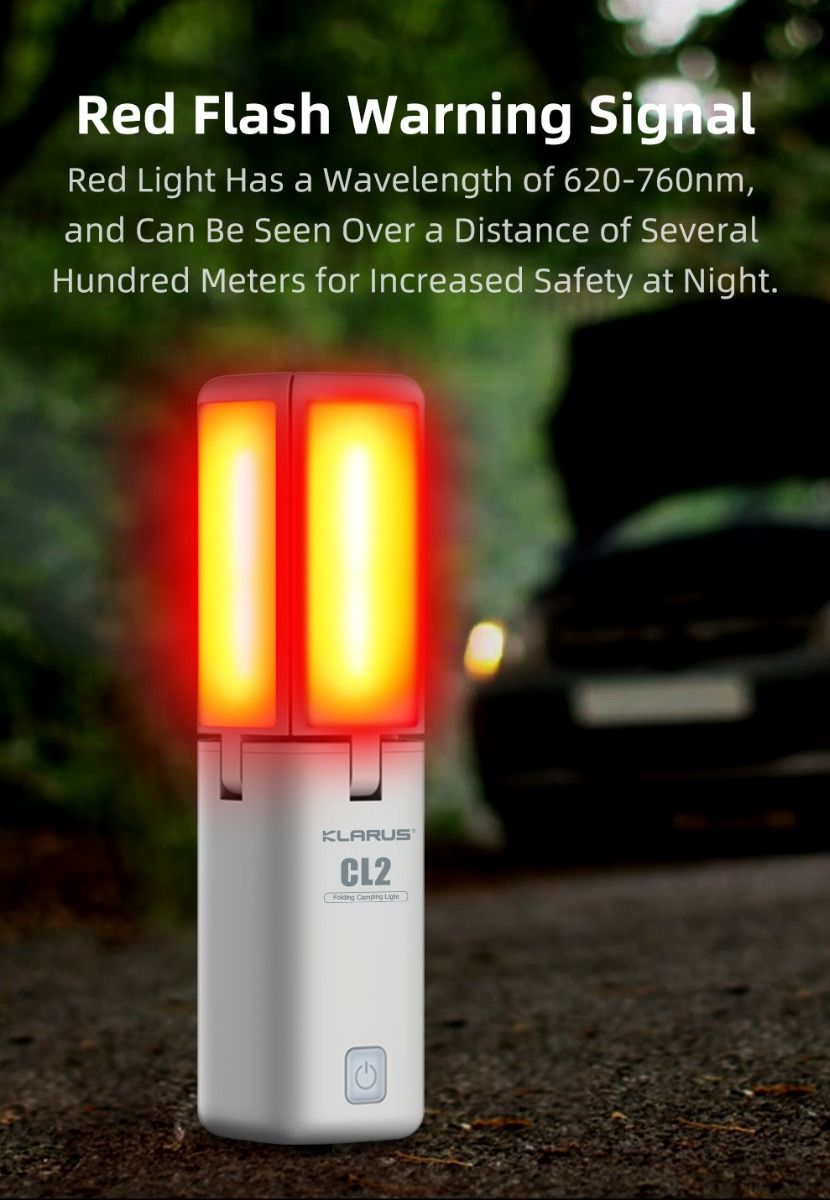 Klarus CL2 składane światło kempingowe 750 lumenów ochrona oczu 90-stopniowe żarówki 7 trybów światła