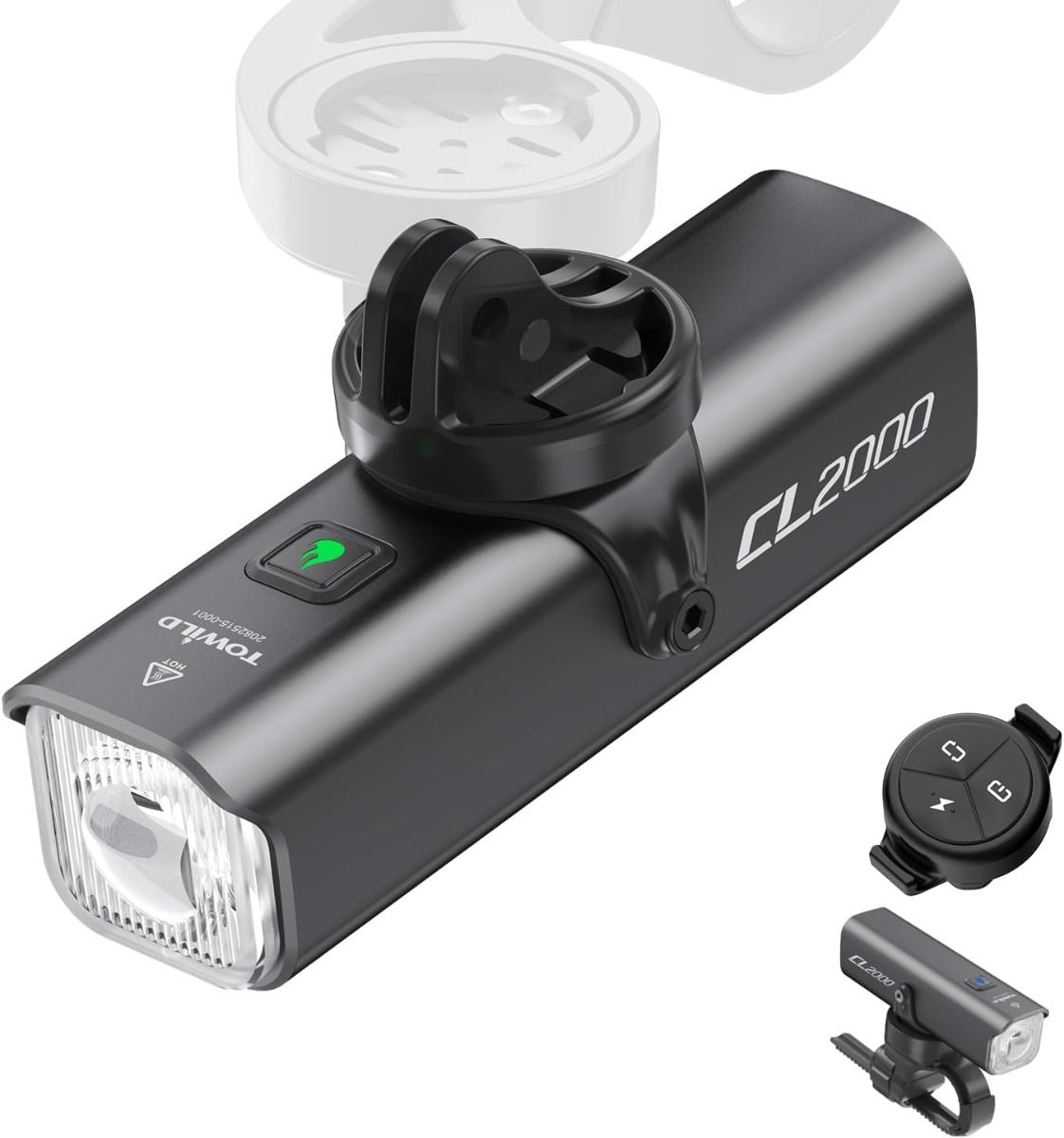 TOWILD CL2000 Przednia Lampka Rowerowa 2000LM Super Jasna | Antyodblaskowa | Bezpieczna Nocą