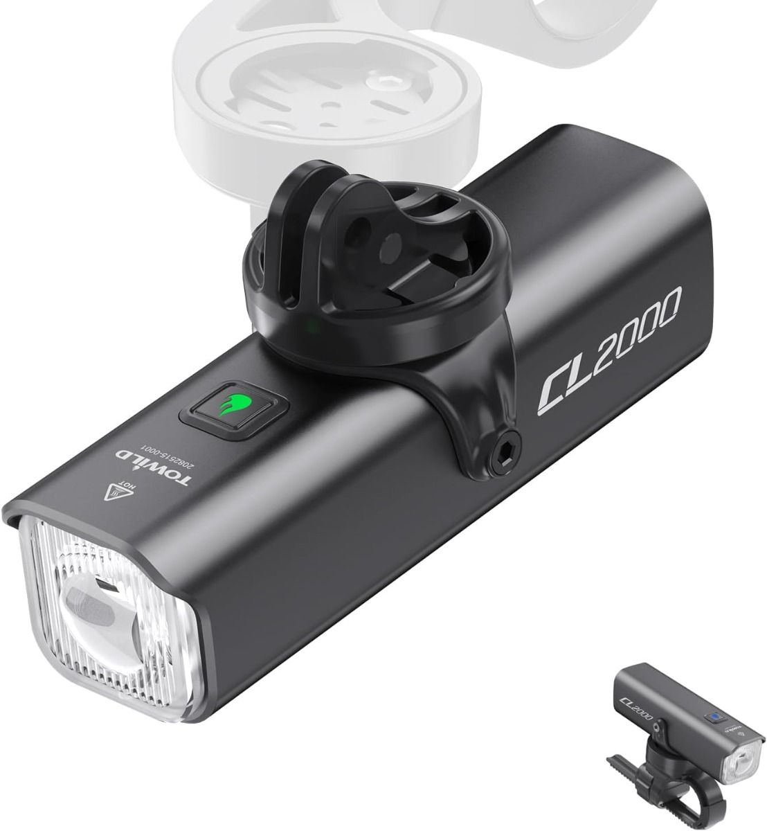 TOWILD CL2000 Przednia Lampka Rowerowa 2000LM Super Jasna | Antyodblaskowa | Bezpieczna Nocą