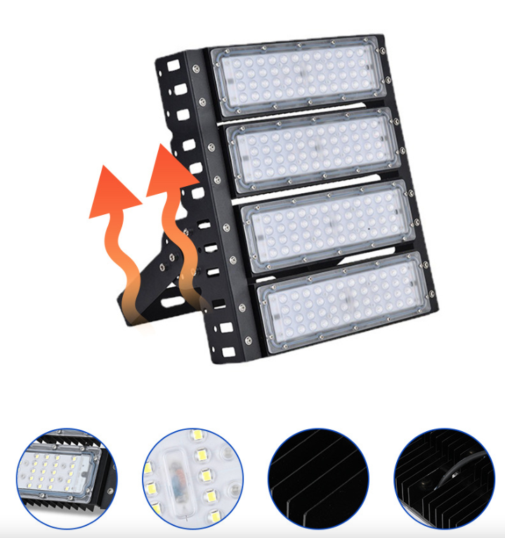 Naświetlacz LED 200W Wodoodporny IP65 | Modułowe Oświetlenie Zewnętrzne | Stadiony, Tunele