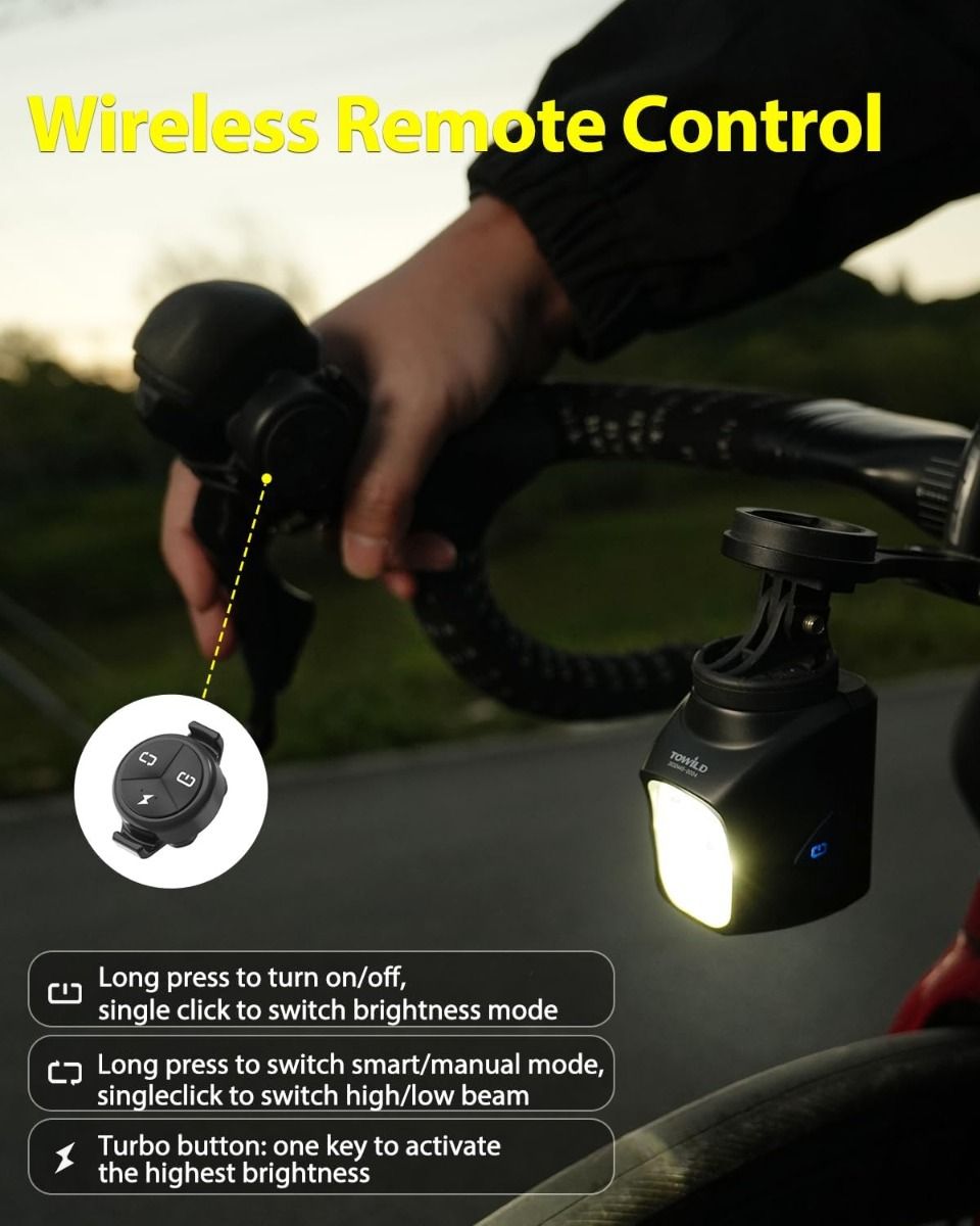 Odkryj TOWILD DLite 1700 DL1700: Mocna Lampka Rowerowa 1900 Lumenów, USB, Wodoodporna dla Jazdy Nocą