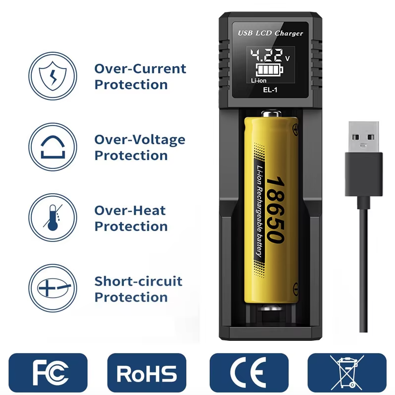 Inteligentna ładowarka USB LCD do akumulatorów 18650 oraz AA AAA z wyświetlaczem statusu ładowania baterii