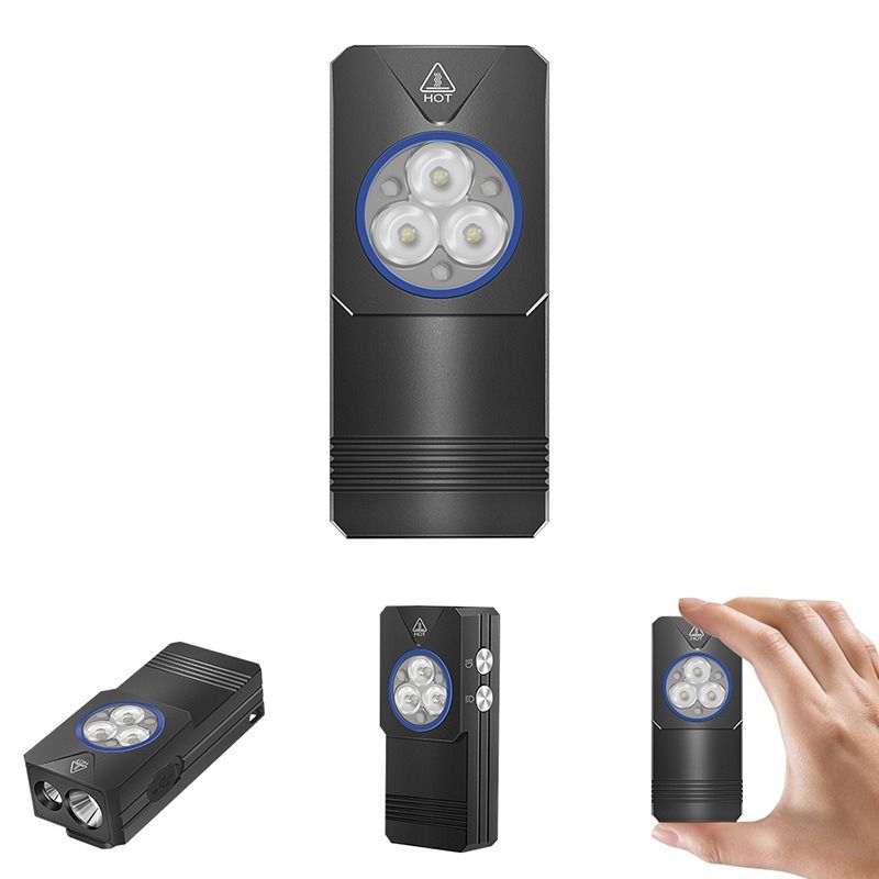 EV30 Mini latarka LED EDC, 550 lumenów, UV 365nm. Ładowana USB-C kompaktowa latarka kieszonkowa/brelok.