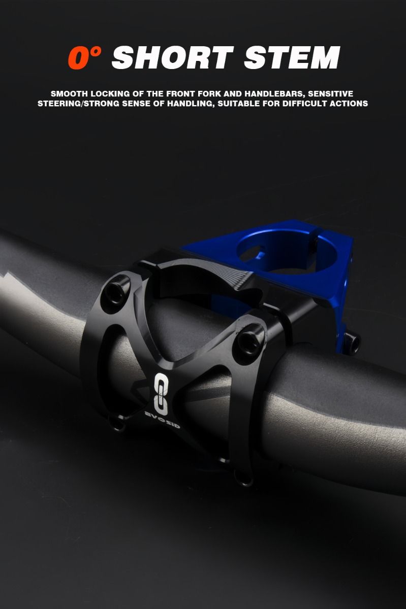 EVOSID Mostek do roweru górskiego 31.6mm Regulowany Akcesorium rowerowe MTB Lekki i trwały Czarno-czerwono-tytanowy