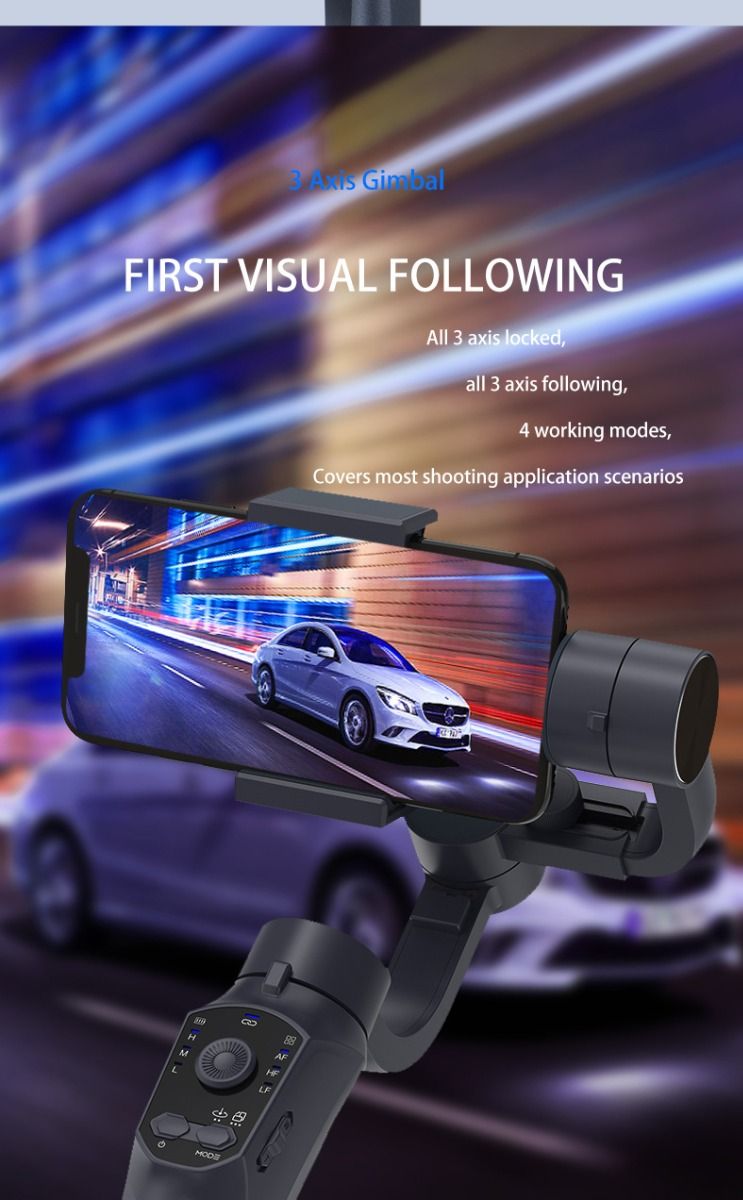 F10 Pro Stabilizator 3-osiowy Gimbal do telefonu do mobilnego filmowania z kompatybilnością ze smartfonami i rozpoznawaniem twarzy