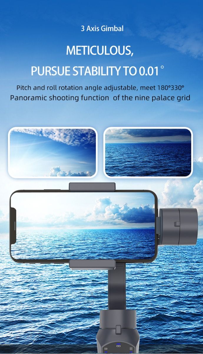 F10 Pro Stabilizator 3-osiowy Gimbal do telefonu do mobilnego filmowania z kompatybilnością ze smartfonami i rozpoznawaniem twarzy