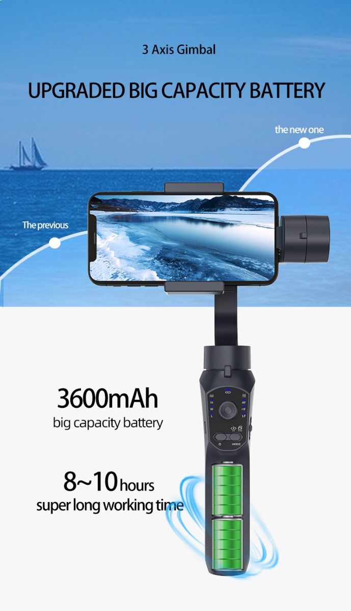 F10 Pro Stabilizator 3-osiowy Gimbal do telefonu do mobilnego filmowania z kompatybilnością ze smartfonami i rozpoznawaniem twarzy