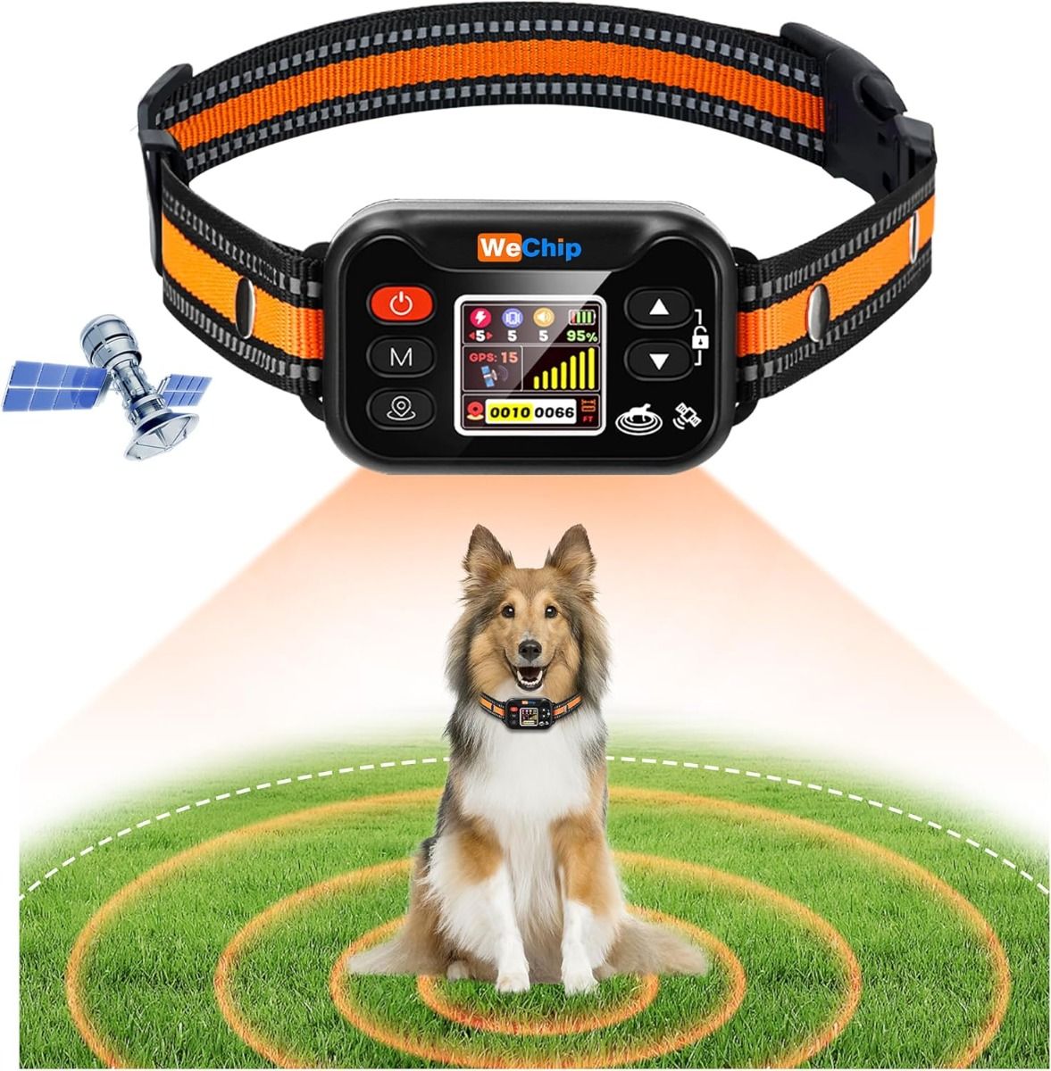 Obroża GPS dla Psa, Niewidzialne Ogrodzenie, Antyszczekowa Wodoodporna - System Treningowy 7-55kg