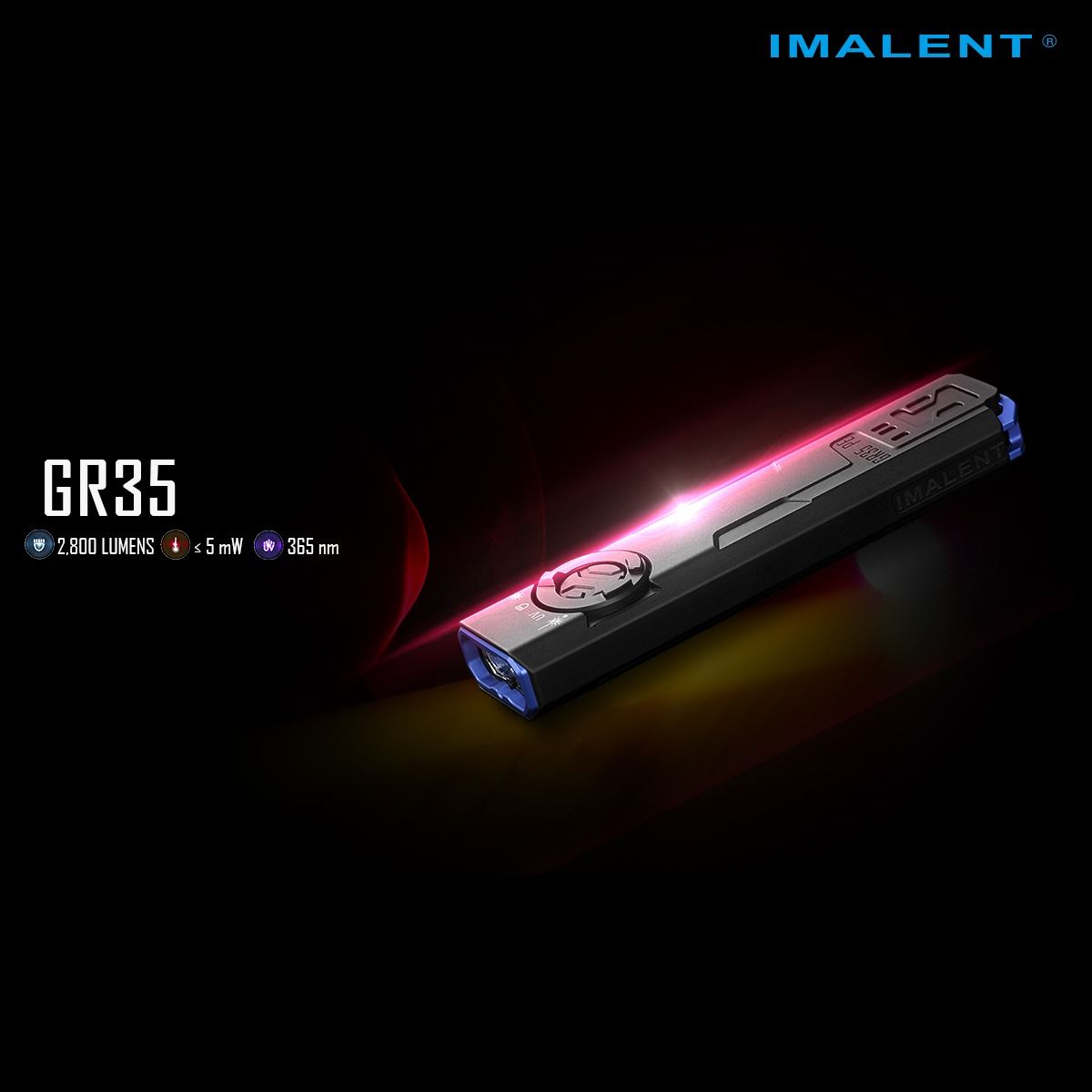 IMALENT GR35 Czerwona Latarka LED EDC 2800lm UV Laser Stroboskop Magnetyczna Wielofunkcyjna Lampa Robocza
