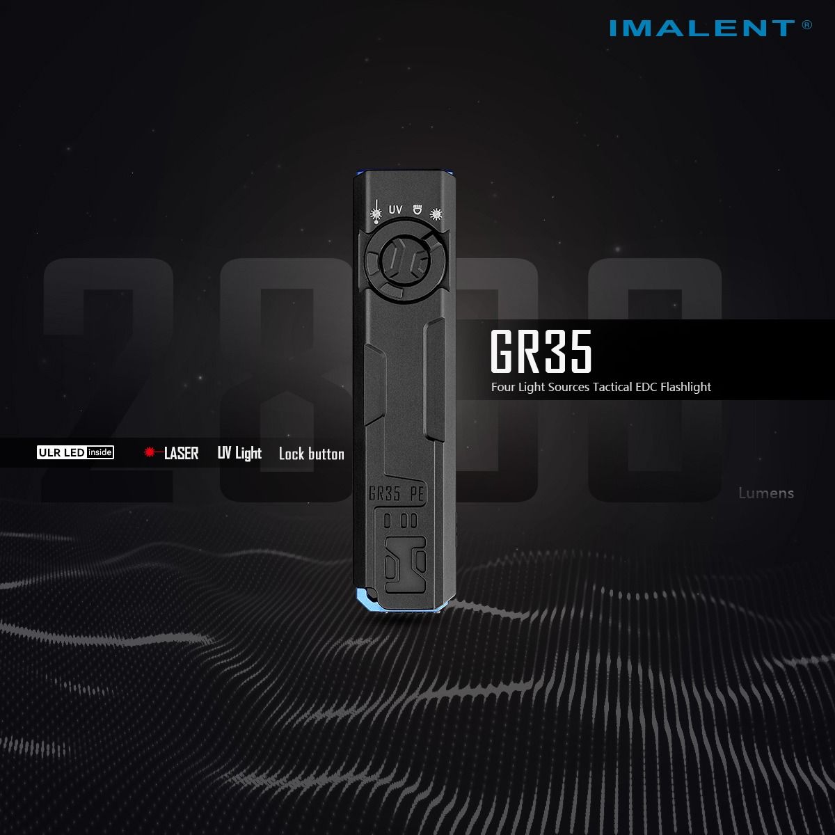 IMALENT GR35 Czerwona Latarka LED EDC 2800lm UV Laser Stroboskop Magnetyczna Wielofunkcyjna Lampa Robocza
