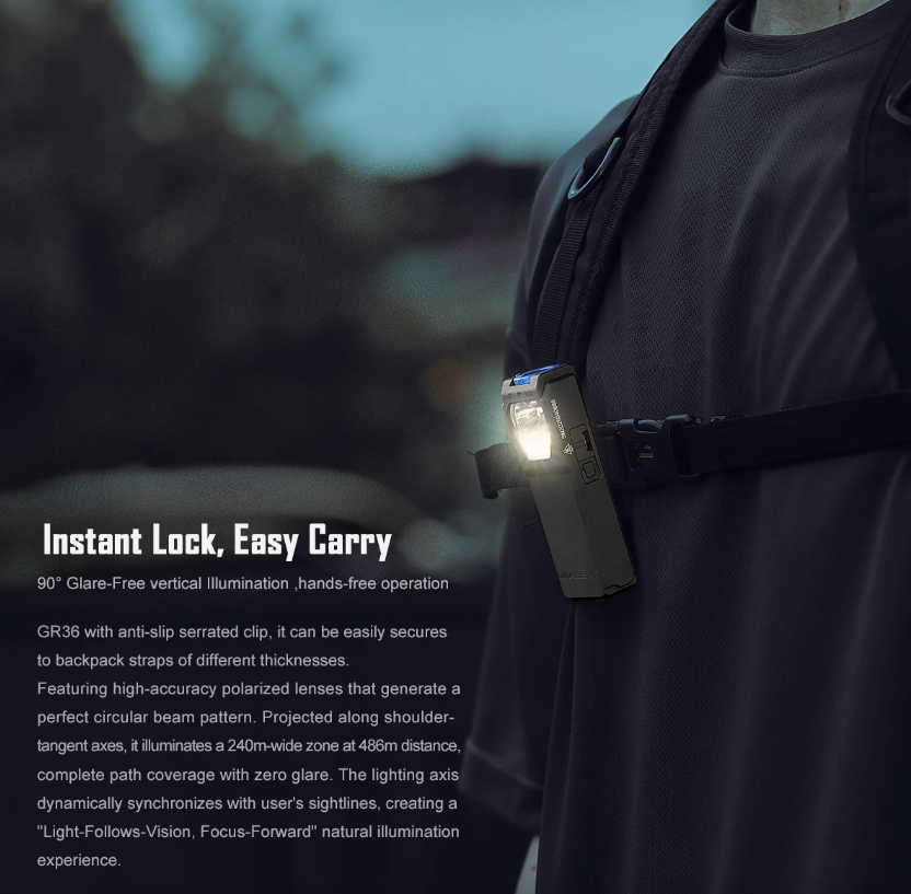 IMALENT GR36 Latarka EDC | 2800 lumenów, Ładowalna USB-C, Magnetyczna, Super Jasna LED z Klipsem
