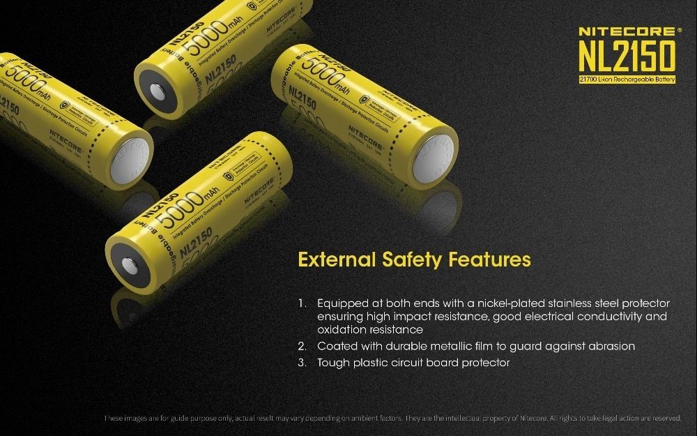 NITECORE NL2150 5000mAh 3.6V 21700 Akumulator do latarki o dużej mocy, drona i sprzętu outdoorowego
