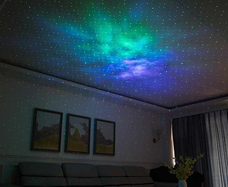 Projektor nieba gwiaździstego 7 kolorów 360 stopni lampa nocna magiczna atmosfera prezent dla dzieci