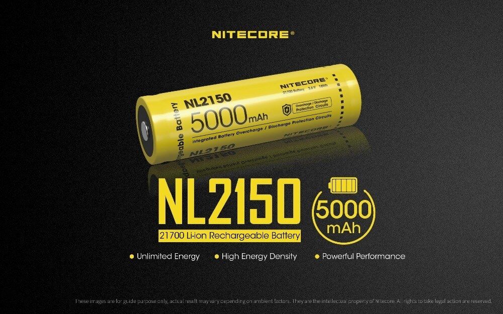 NITECORE NL2150 5000mAh 3.6V 21700 Akumulator do latarki o dużej mocy, drona i sprzętu outdoorowego
