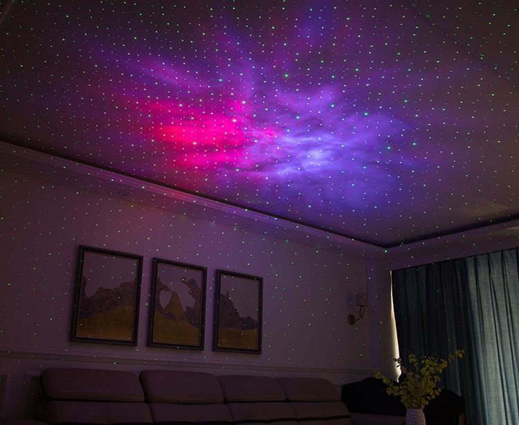 Projektor nieba gwiaździstego 7 kolorów 360 stopni lampa nocna magiczna atmosfera prezent dla dzieci